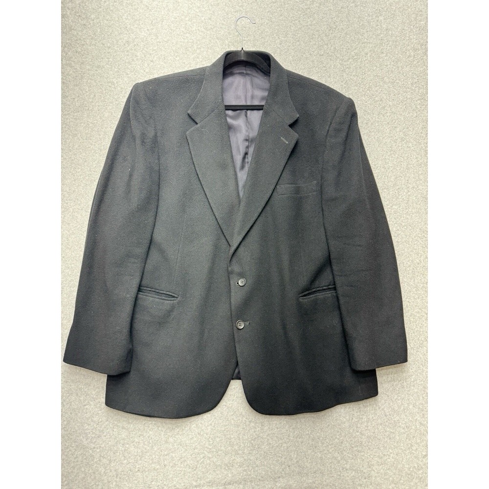 Executive Collection Blazer Mens 48R Black Camel Hair Wool Luxury Old‎ Money